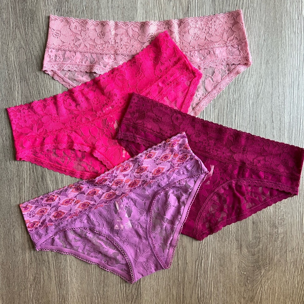 Victoria's Secret Lace Panties - Various Pink and Purple Shades, Size Medium